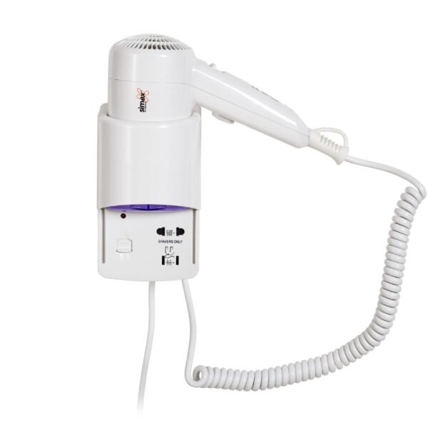 Sèche-cheveux Mural Série Basic – 1.200 W  - avec Prise pour Rasoirs - Simex