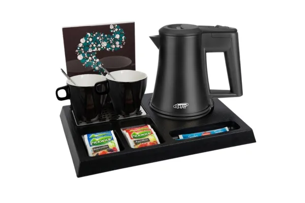 Plateau de bienvenue avec bouilloire STAY  ABS noir