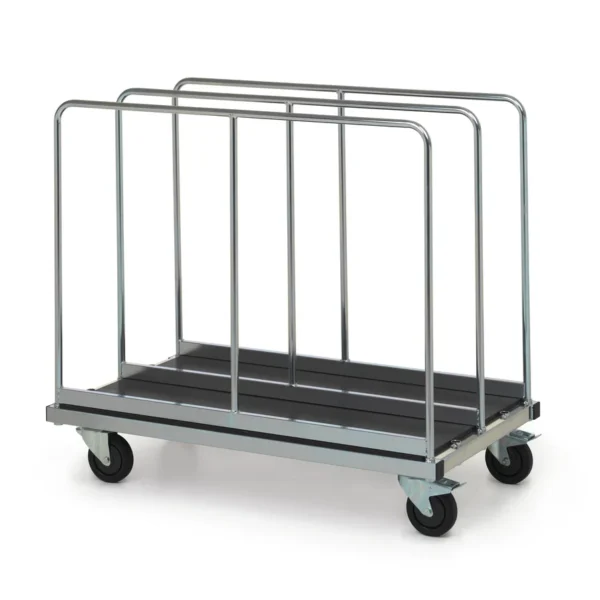 Chariot porte-panneaux avec arceaux de guidage – Robuste et polyvalent